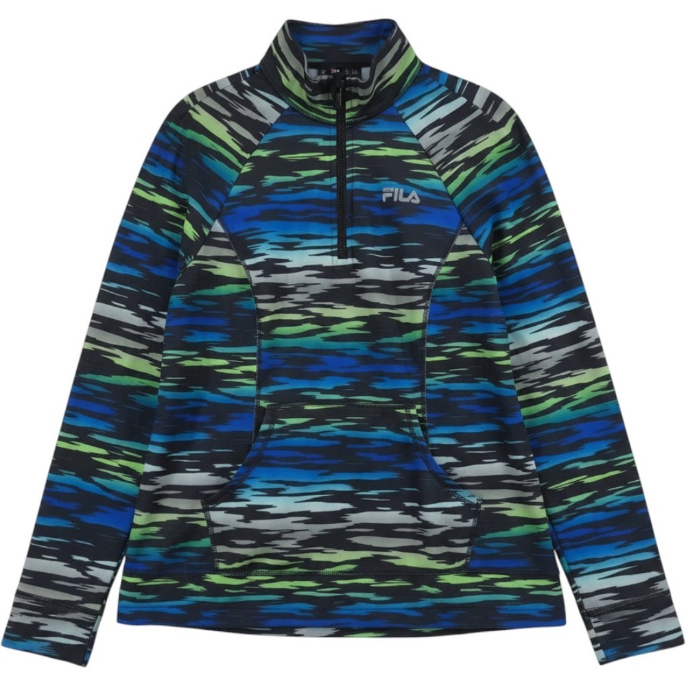 Fila Sport 1/4 Zip Pullover Athletic Zebra Print Abstract Long Sleeve Jacket